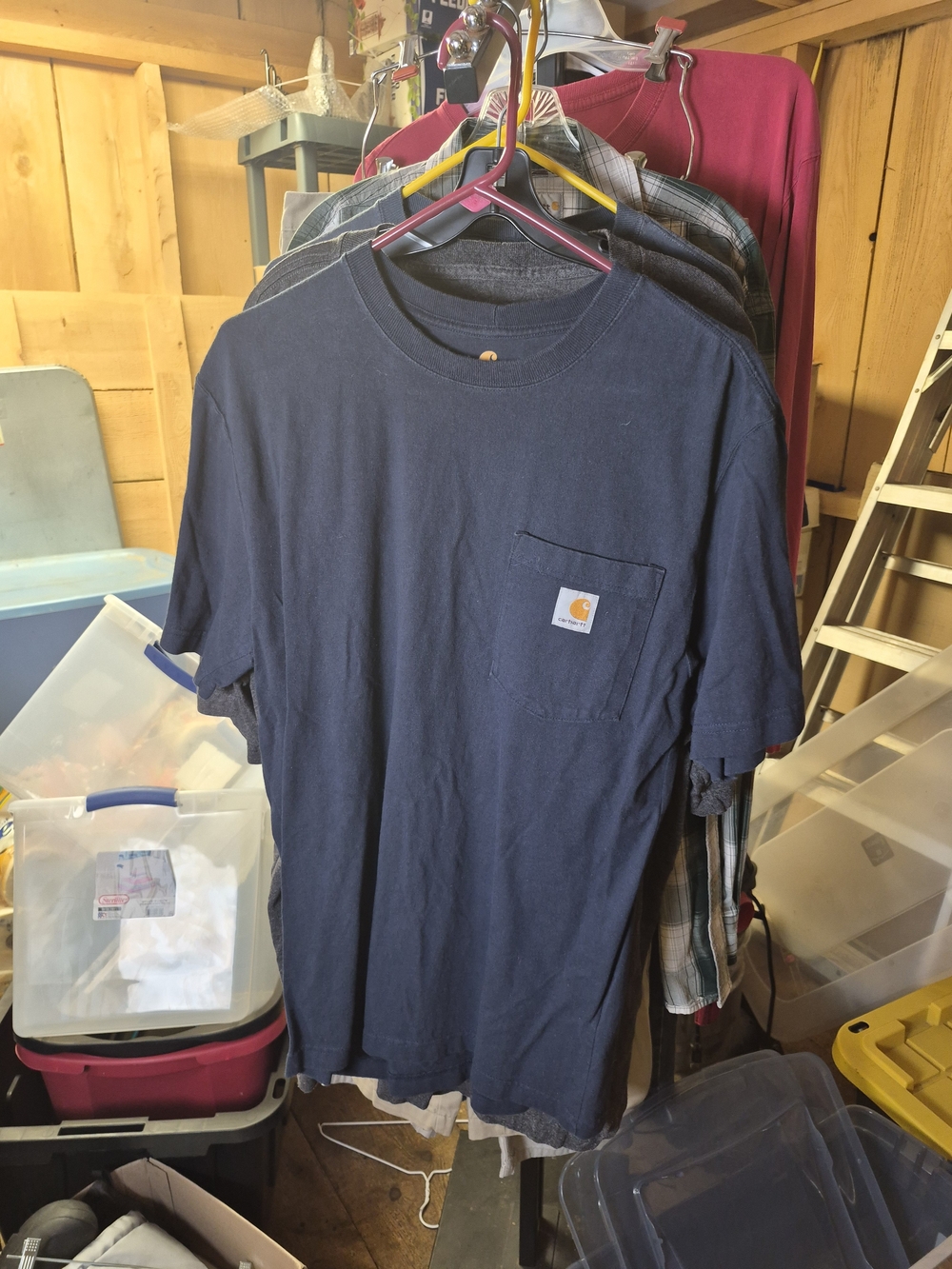 Carhartt Men’s Navy Short-Sleeve Pocket T-Shirt Bin 50